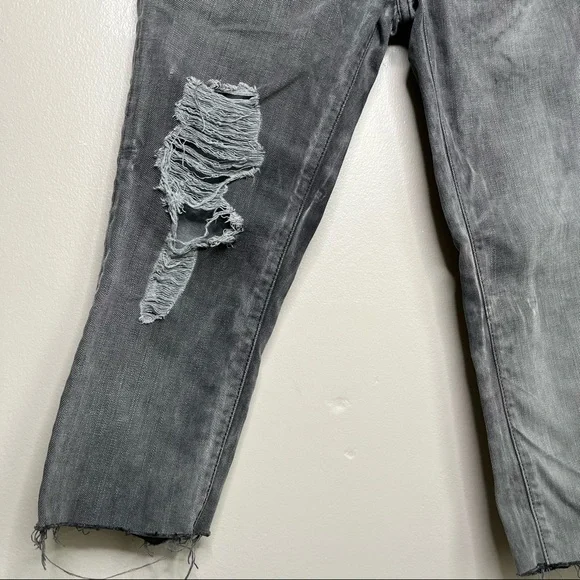 Current/Elliot The Skinny Bleach Out Destroy Jean Capri Ankle Cropped Size 25 - Picture 6 of 9
